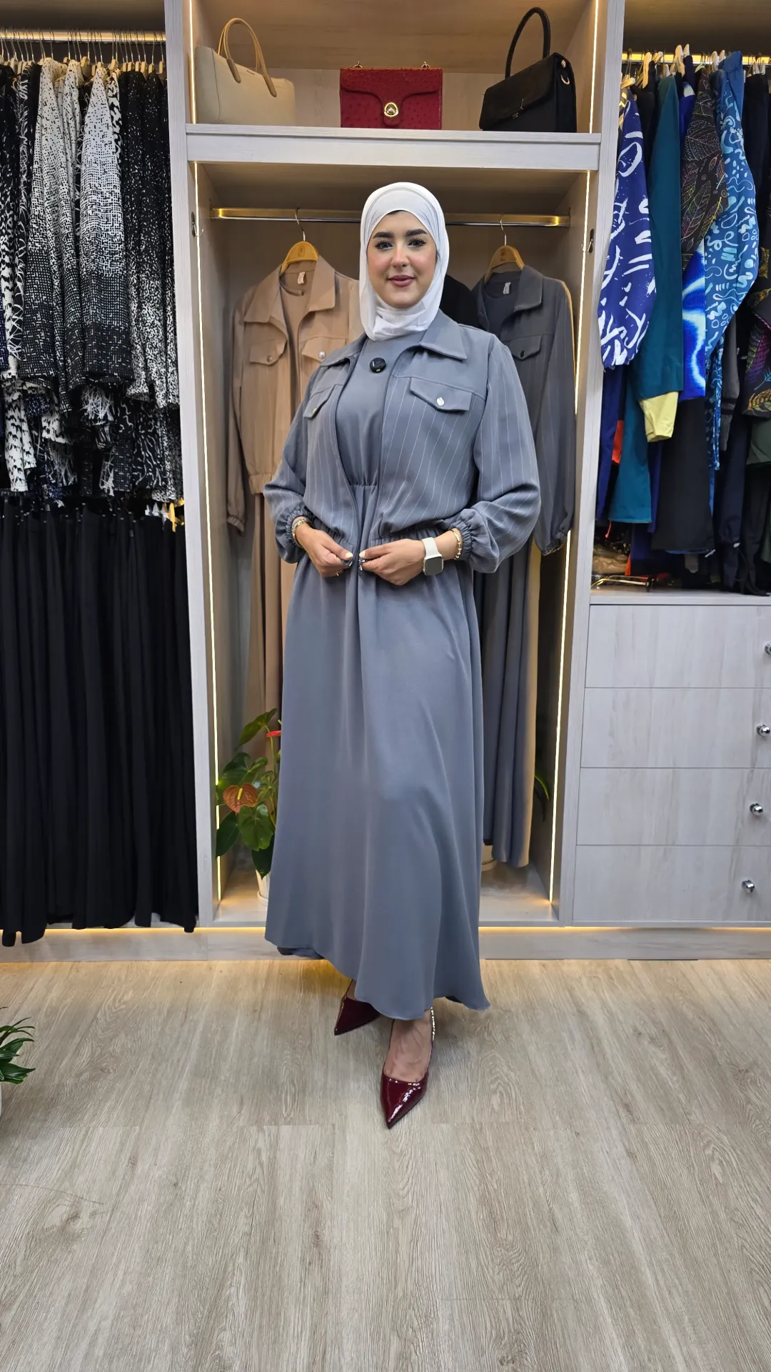 Two-piece crepe dress with a top and jacket (GRAY, 38)