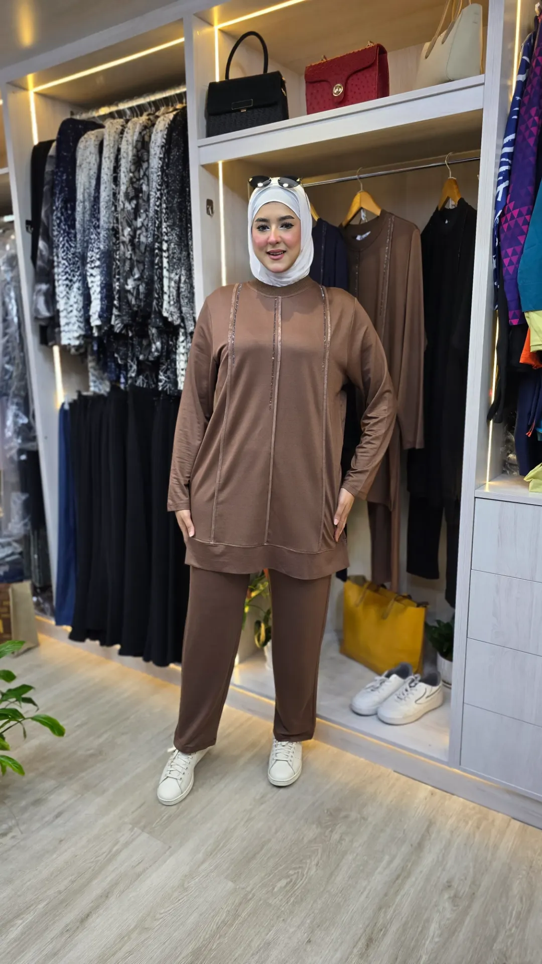 طقم قطني تركي حفيف مزخرف (أسود, 1)