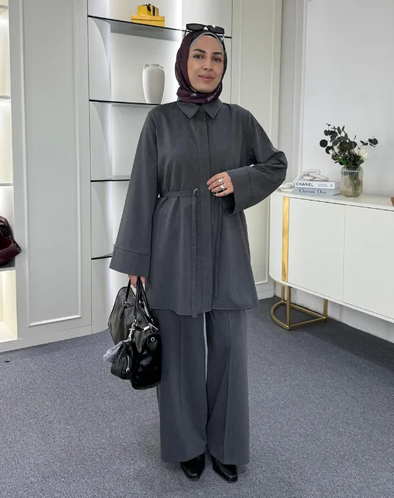 Two-piece tunic set with belt