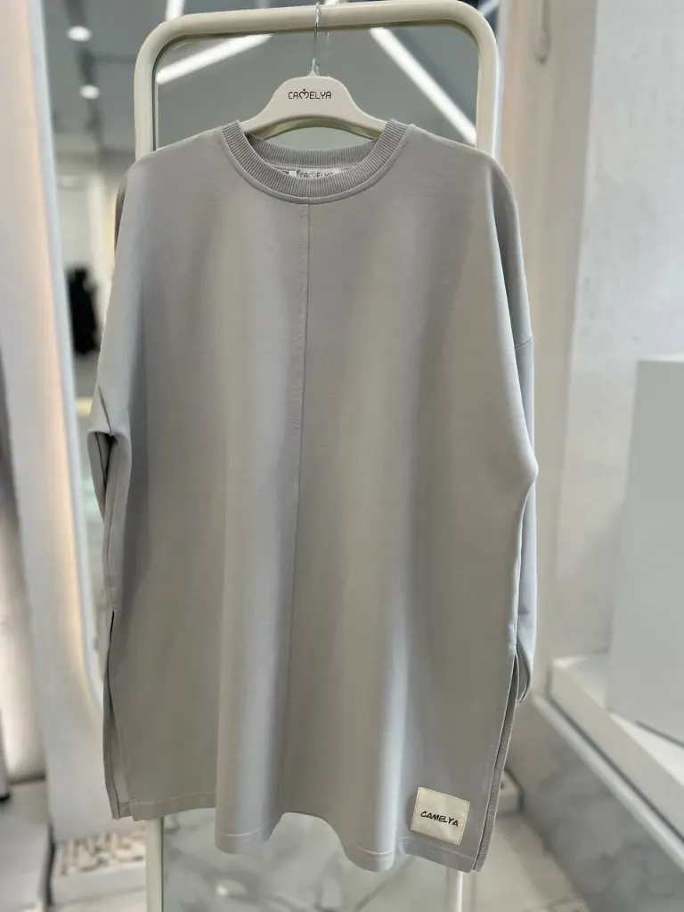 Practical cotton blouse (GRAY, 1)