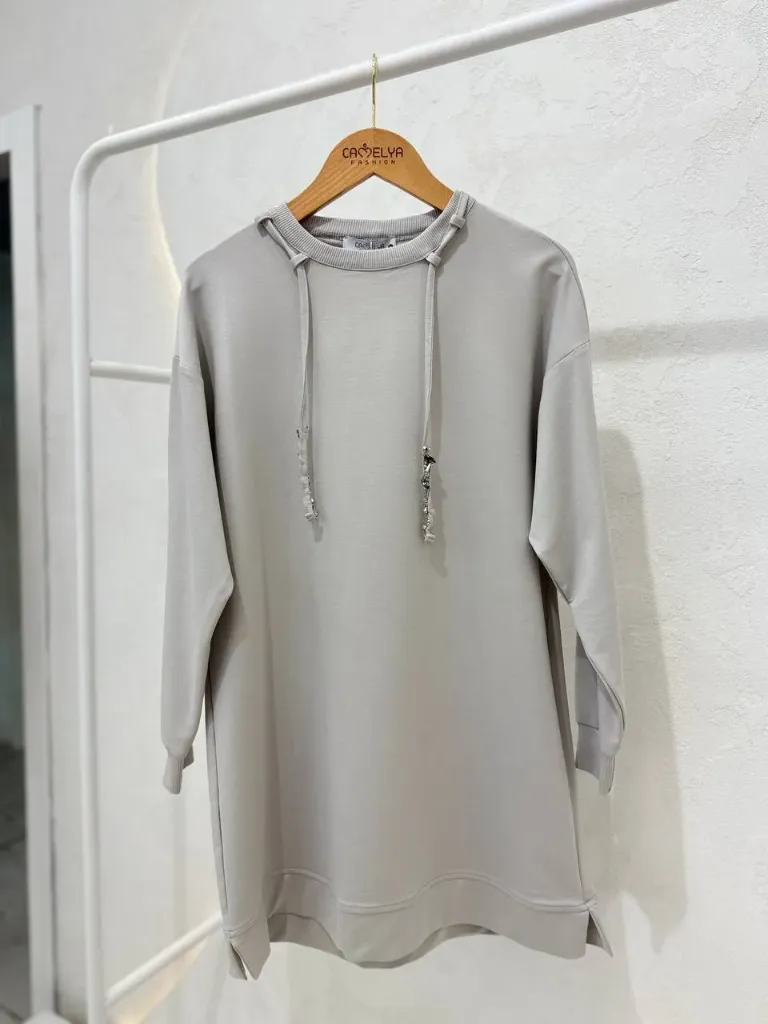 Plain cotton blouse (GRAY, 1)