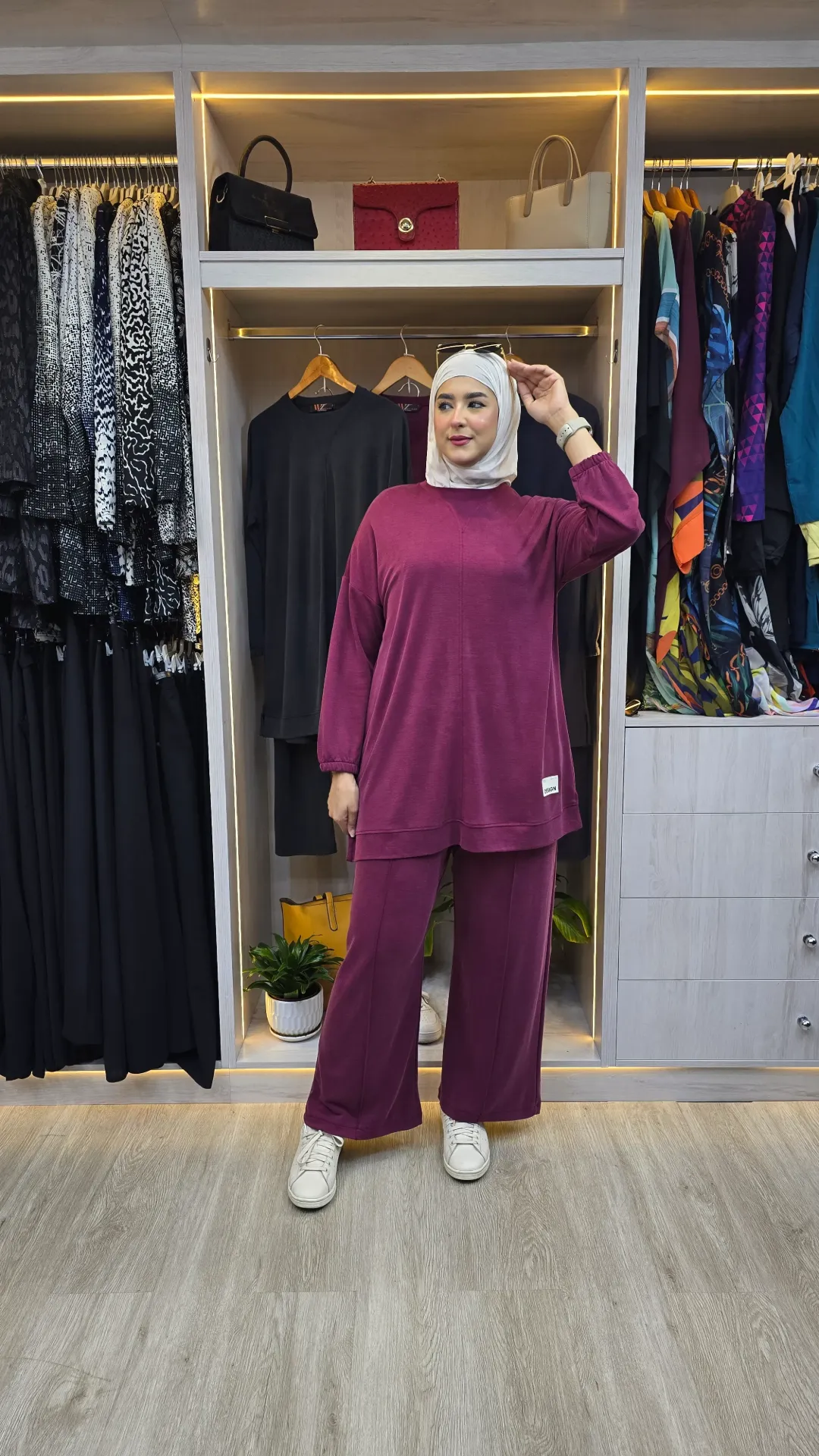 طقم قطعتين قطن أوشو (رمادي, 1)