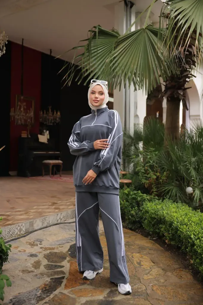 Practical two-piece cotton set (GRAY, M)