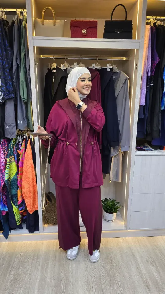 Two-piece chinos set (MAROON, 38)