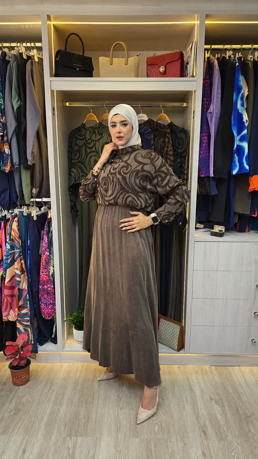 فستان قطعتين أكابري (أسود, 1)