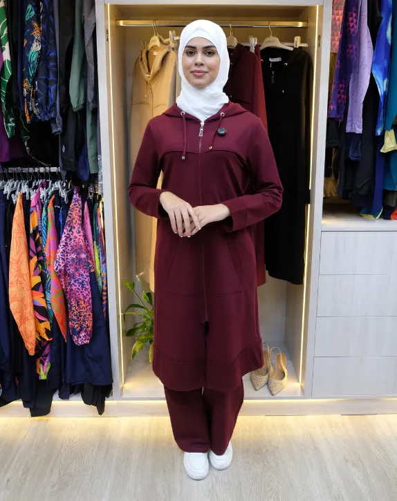 Two-piece set with long jacket (NAVY BLUE, 38)