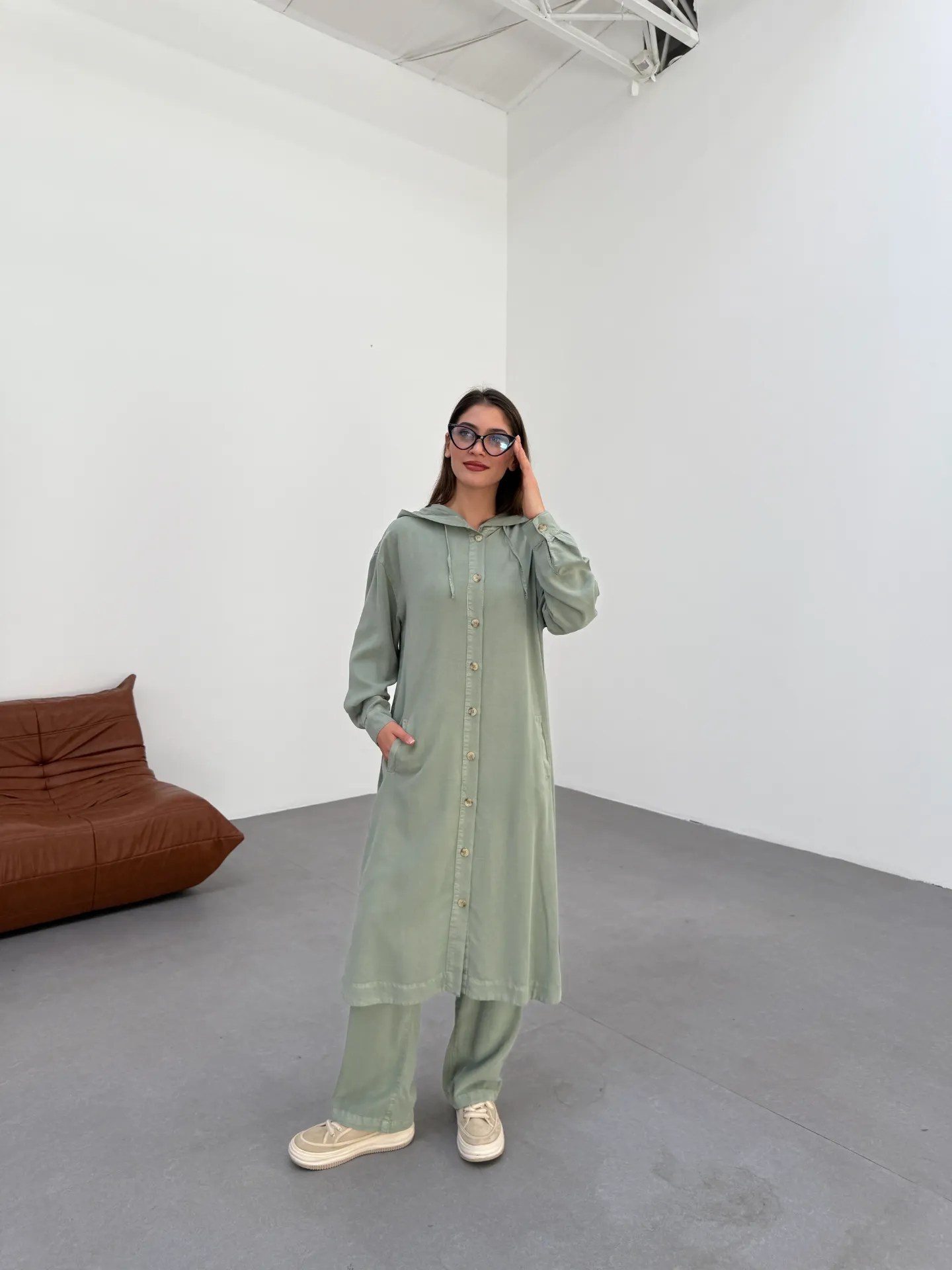 Long two-piece tansal set