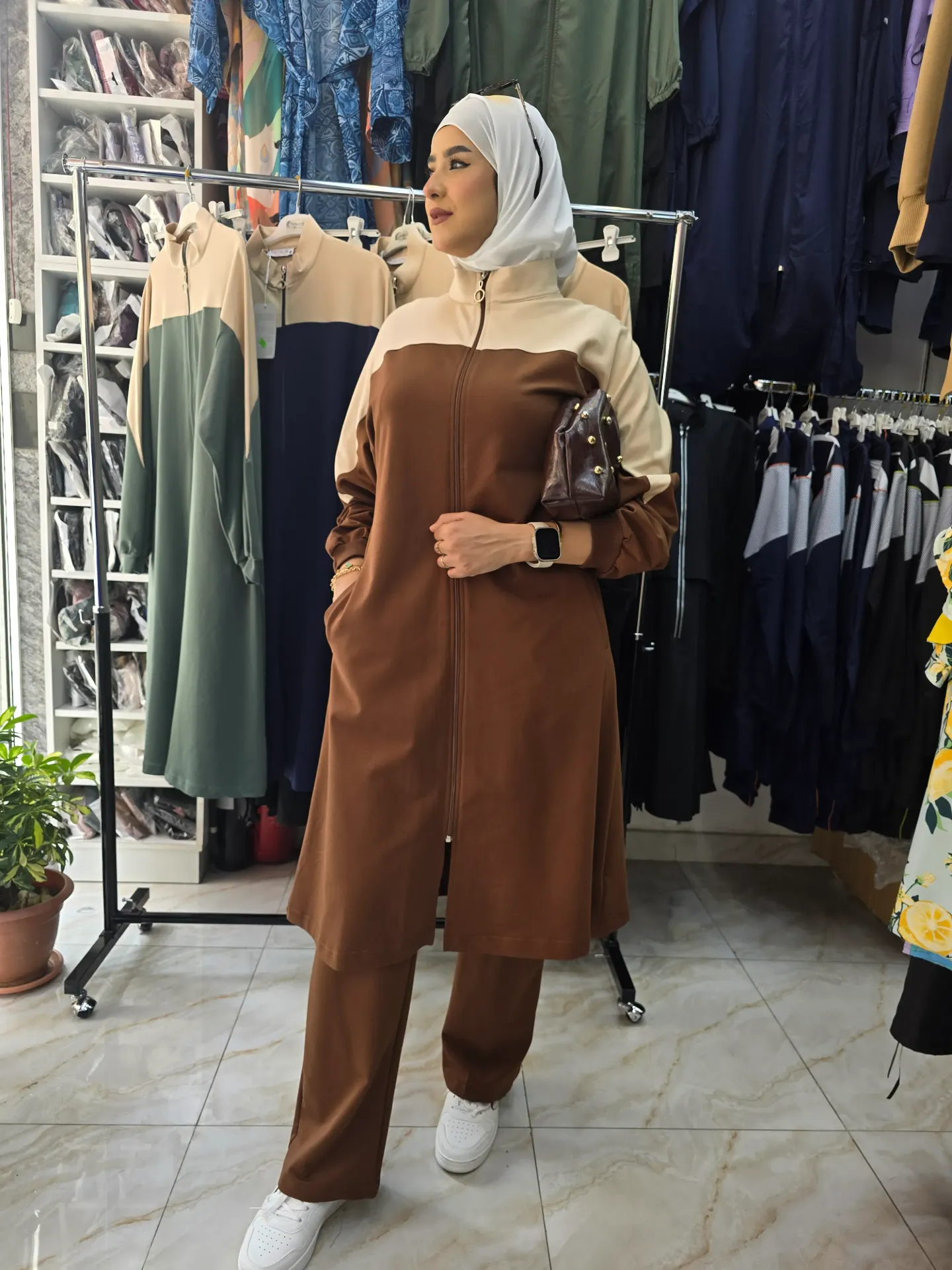 Practical cotton scarf, two pieces