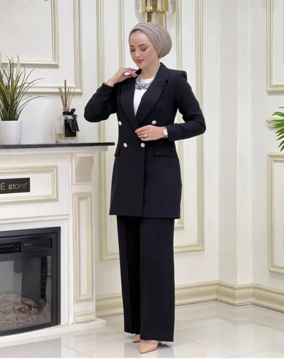 طقم رسمي قطعتين للدوامات (أسود, 1)