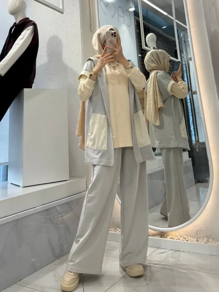 Cotton trio set in neutral colours (GRAY, 38)