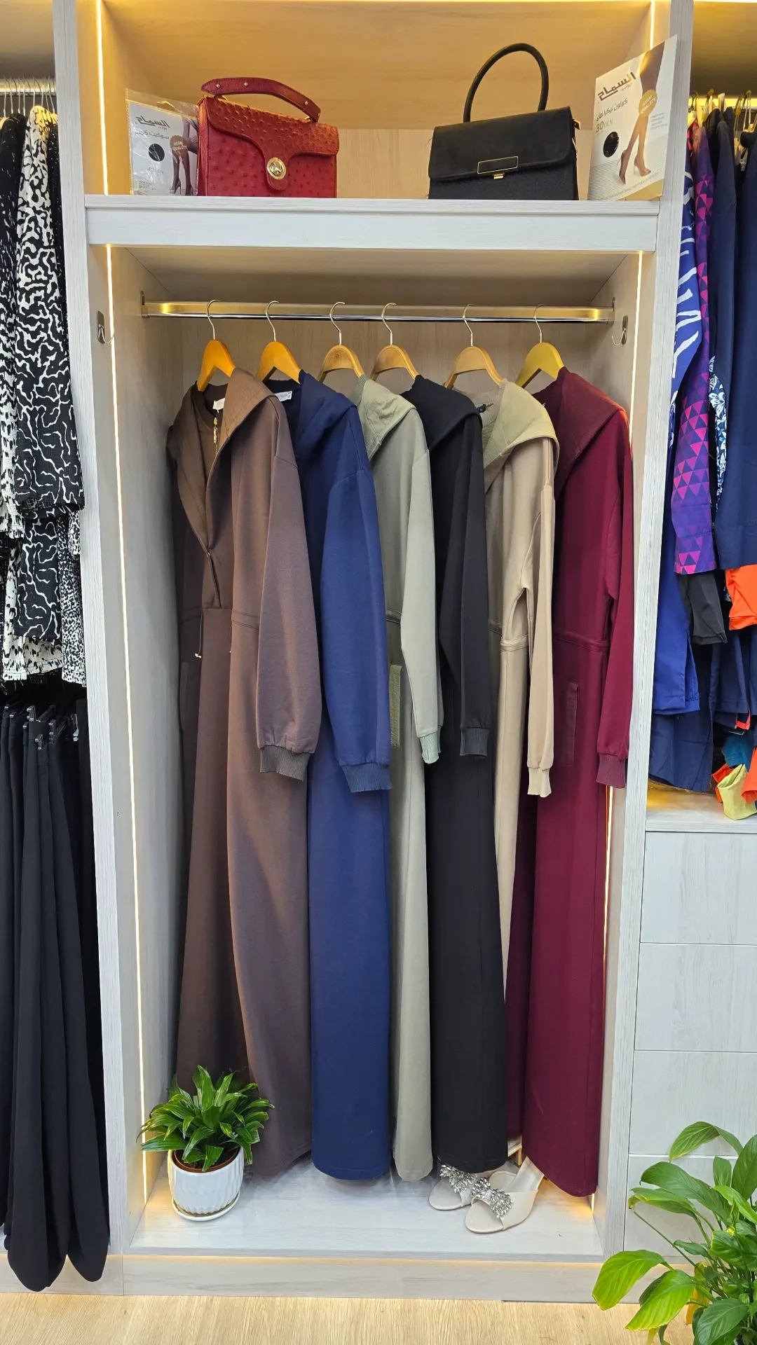 Plain cotton dress with modest design in multiple colors (BLACK, 38)