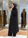 An outing set made of cotton fabric, a long top below the knee