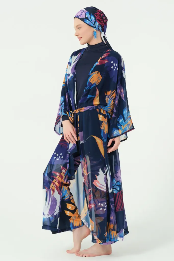 Burkini 6 pieces in deep navy blue (S)