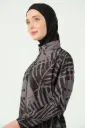Long 4-piece burkini with chest print