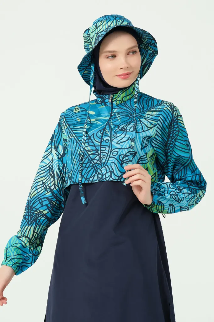 Burkini turquoise parachute 5 pieces (S)