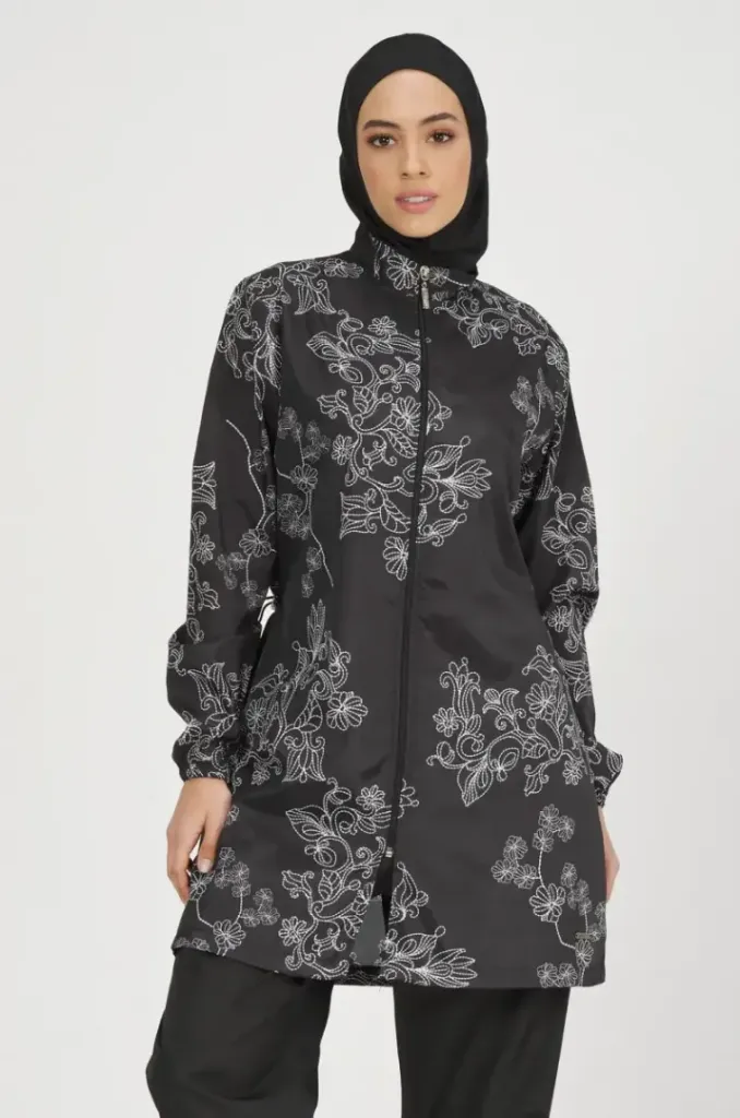 Black blue parachute burkini (BLACK, S)