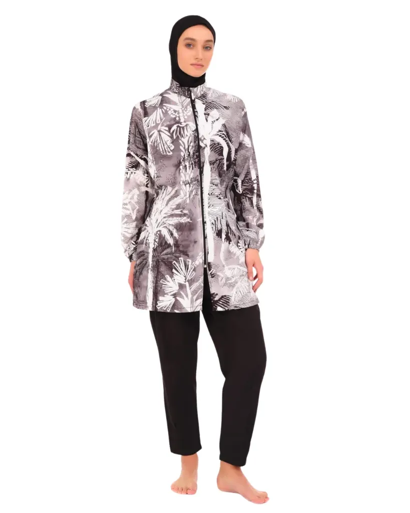 Veined parachute burkini in 4 colors (GRAY, S)