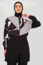 Two-tone geometric burkini
