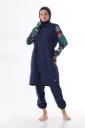 Navy burkini with designs 4 pieces