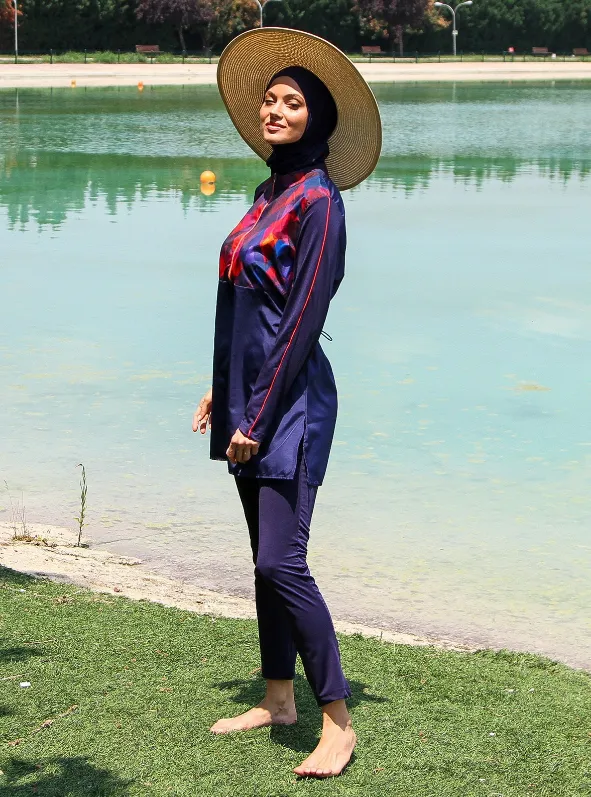 Chest embellished burkini 4 pcs (S)