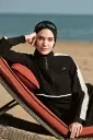 Burkini with side stripes, 5 pieces
