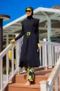 Two-tone parachute burkini and patterned pants