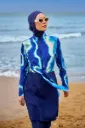 Blue gradated parachute stretch burkini