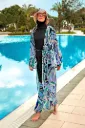 Burkini with purple print, 4 pieces