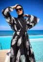 Black white silk chiffon cash maillot