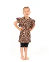 Children's three-piece leopard burkini