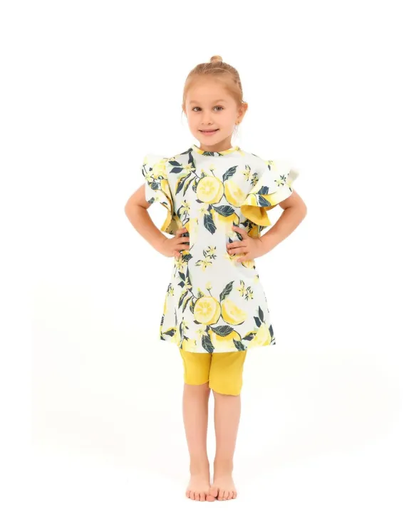Children's burkini three pieces summer lemon (1)