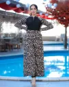 Burkini three-piece leopard overalls