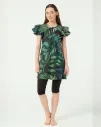 Colorful tropical short four-piece burkini