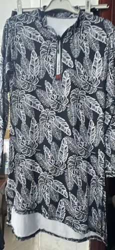 Burkini four pieces full leaves black (S)