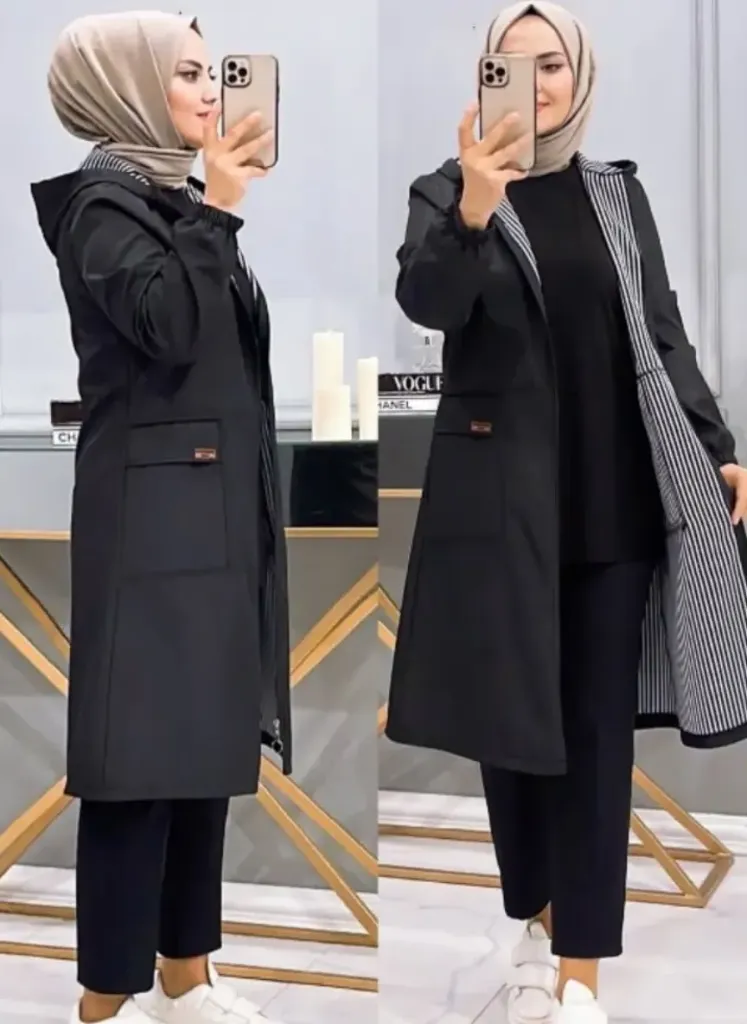 جاكيت شتوي مقاوم للمطر (أسود, 42)