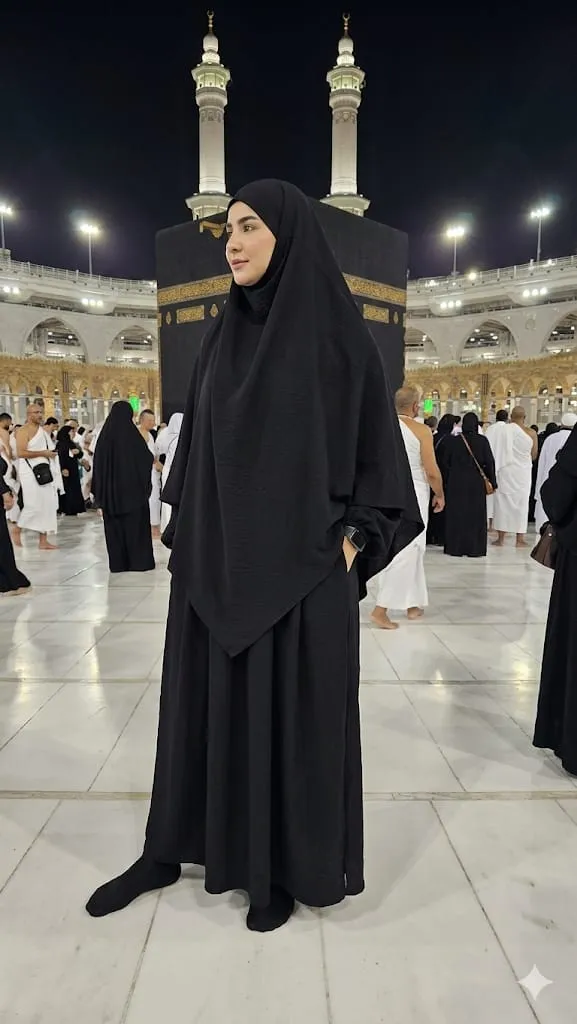طقم صلاة محتشم قطعتين (أسود, مقاس مجاني)