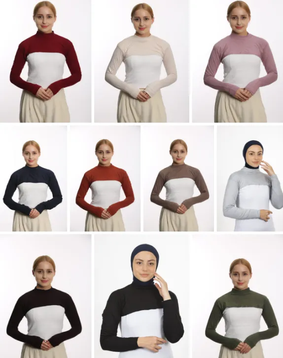 Turkish half top for veiled women (WHITE)