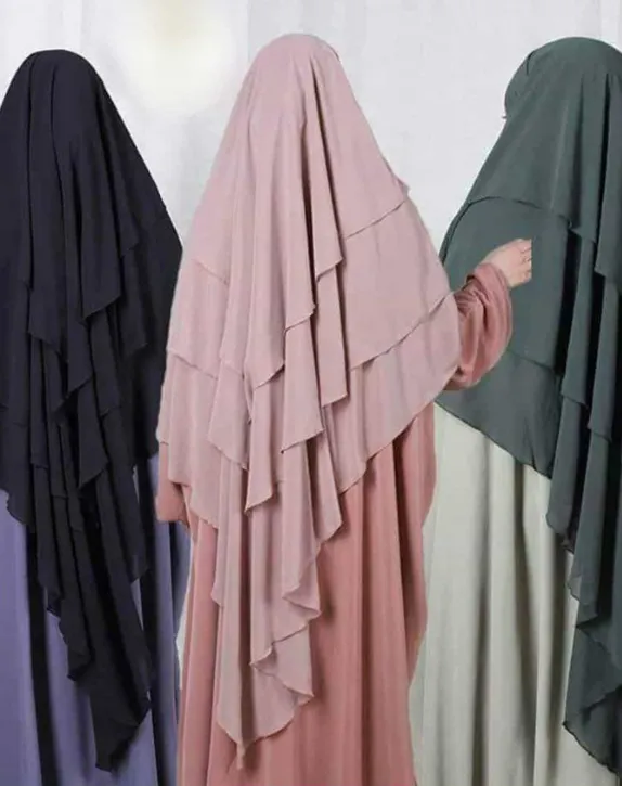 Turkish legal layered hijab (BLACK)