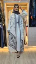 Ramadan abaya with Islamic calligraphy pattern