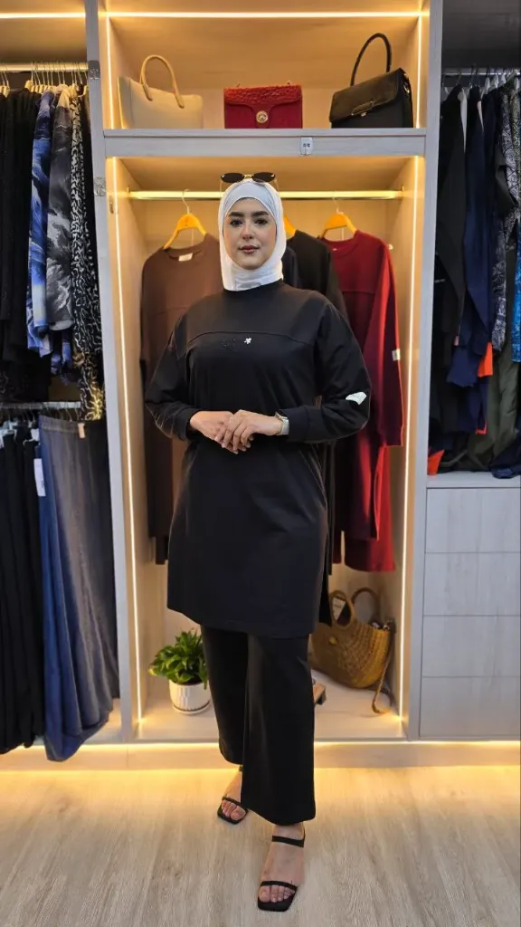 Two-piece set of Turkish cotton for veiled women (MAROON, 38)