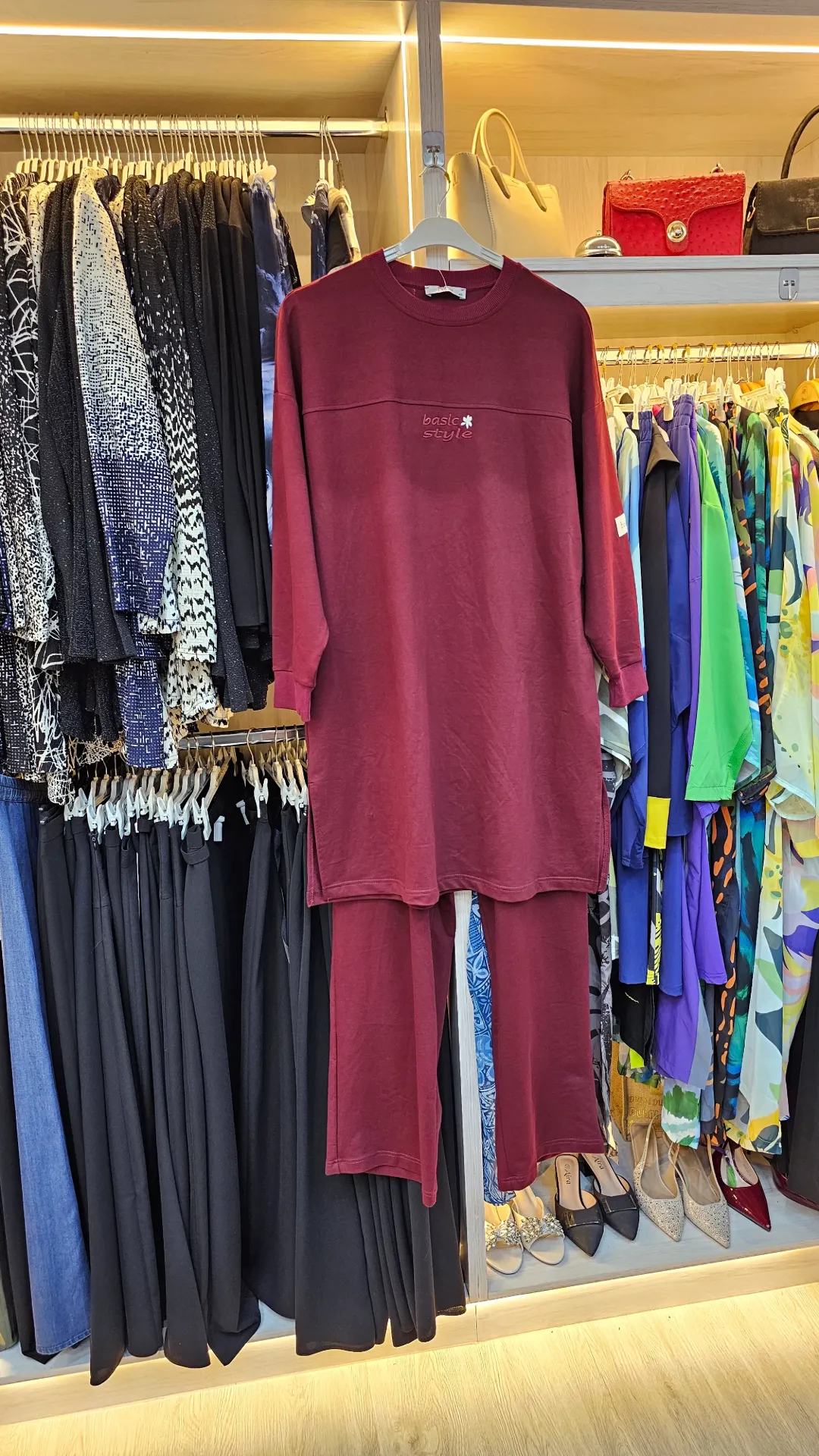 Two-piece set of Turkish cotton for veiled women (MAROON, 38)