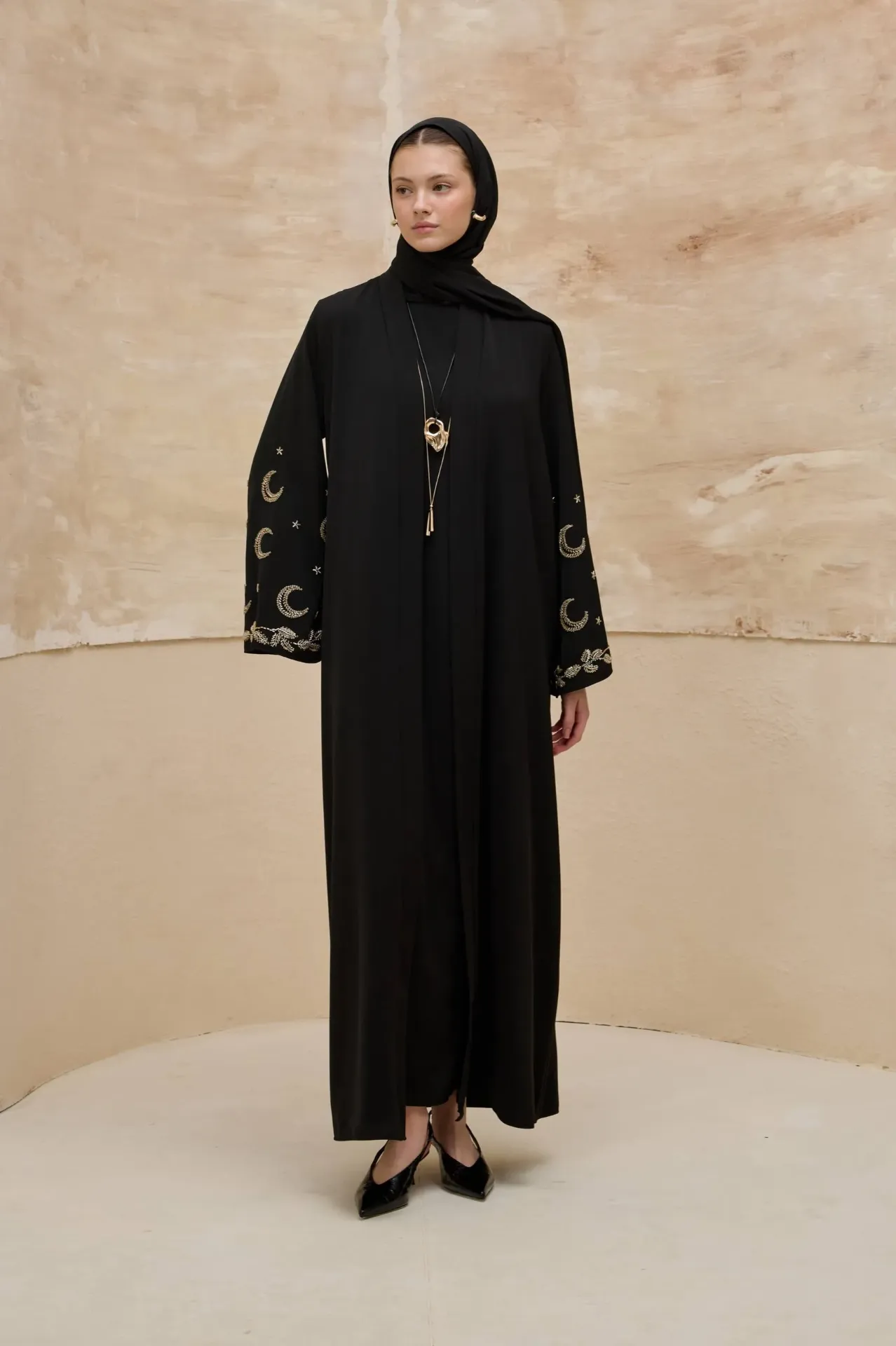 Luxury Ramadan abaya (BLACK, 38)