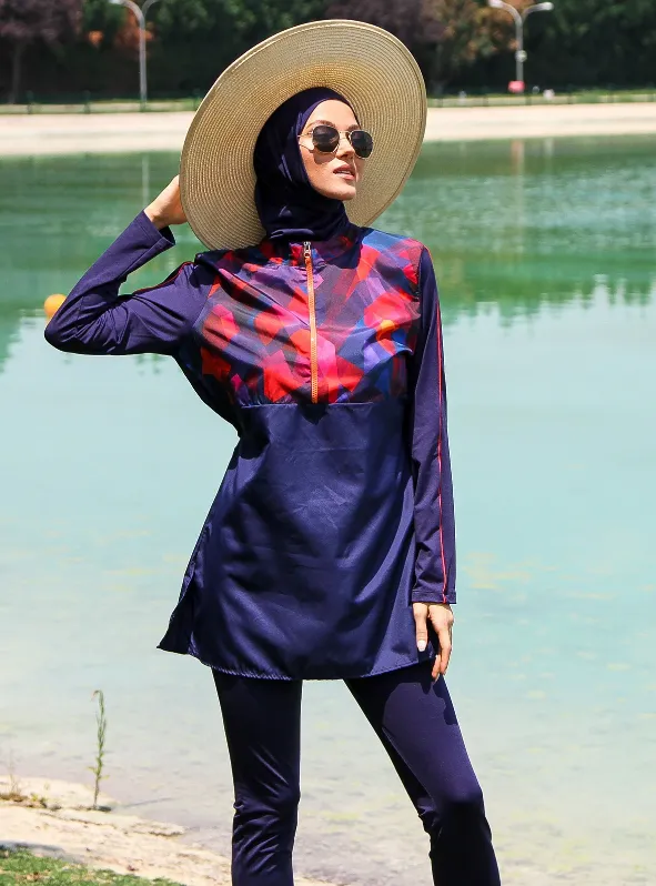 Chest embellished burkini 4 pcs