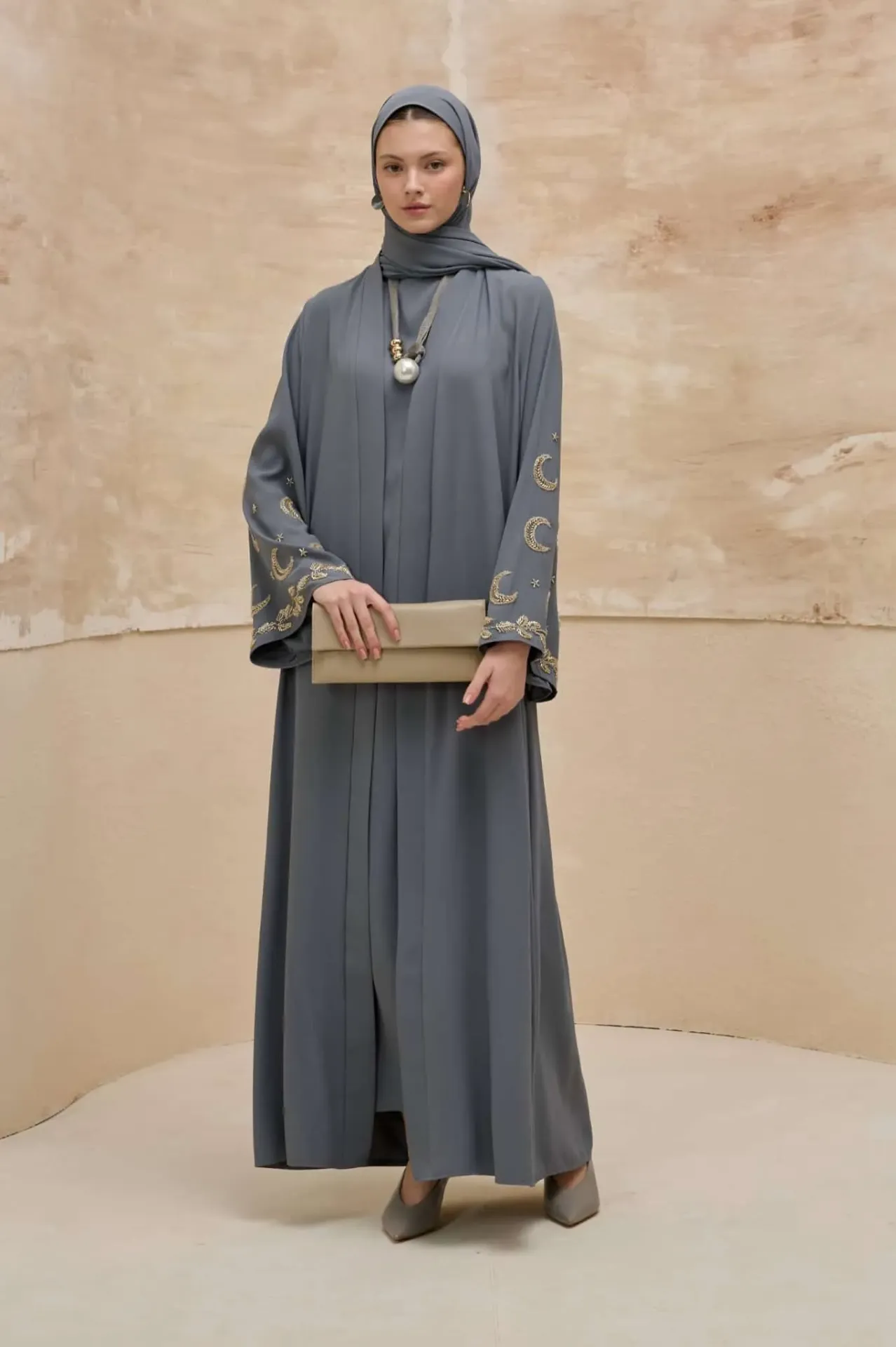 عباية رمضانية فاخرة (رمادي, 38)