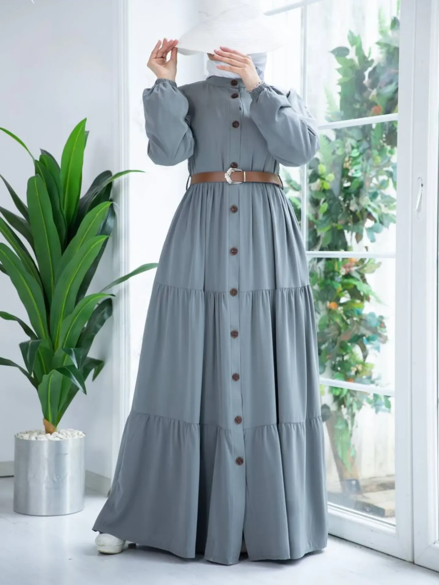 Abik City Royal Layered Dress (GRAY, 38)