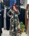 Two-piece abaya with abstract patterns
