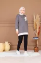Cotton blouse with a raised rose