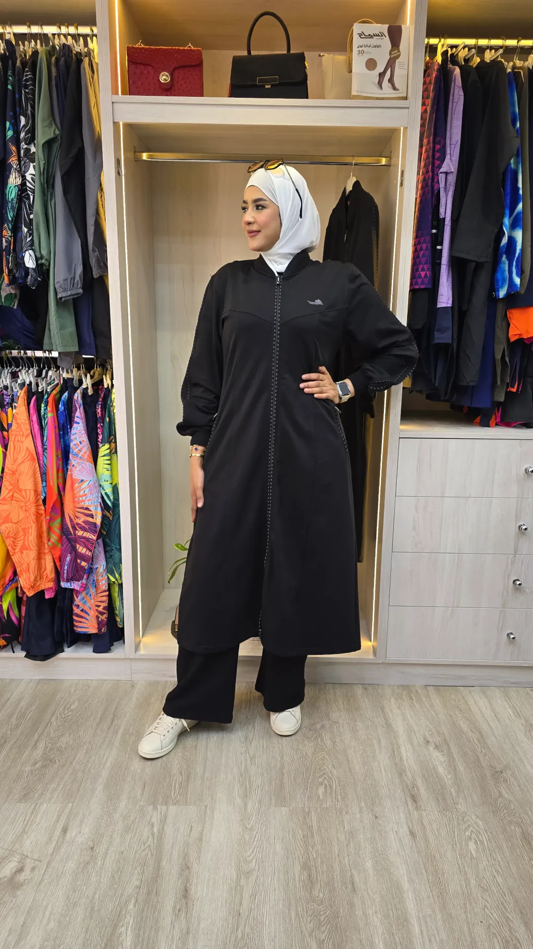 "Athena" sports abaya