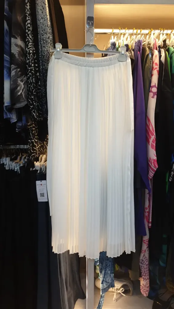 Lined chiffon pleated skirt (BLACK, 38)