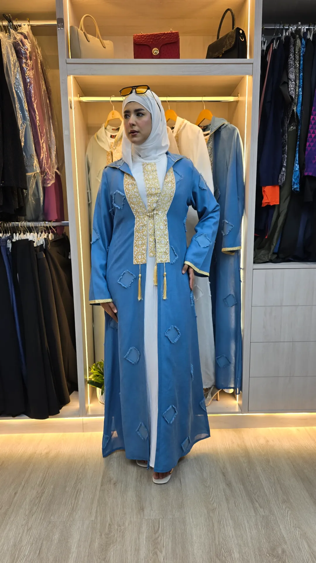 Two-piece abaya, plus sizes (BLUE, 1)